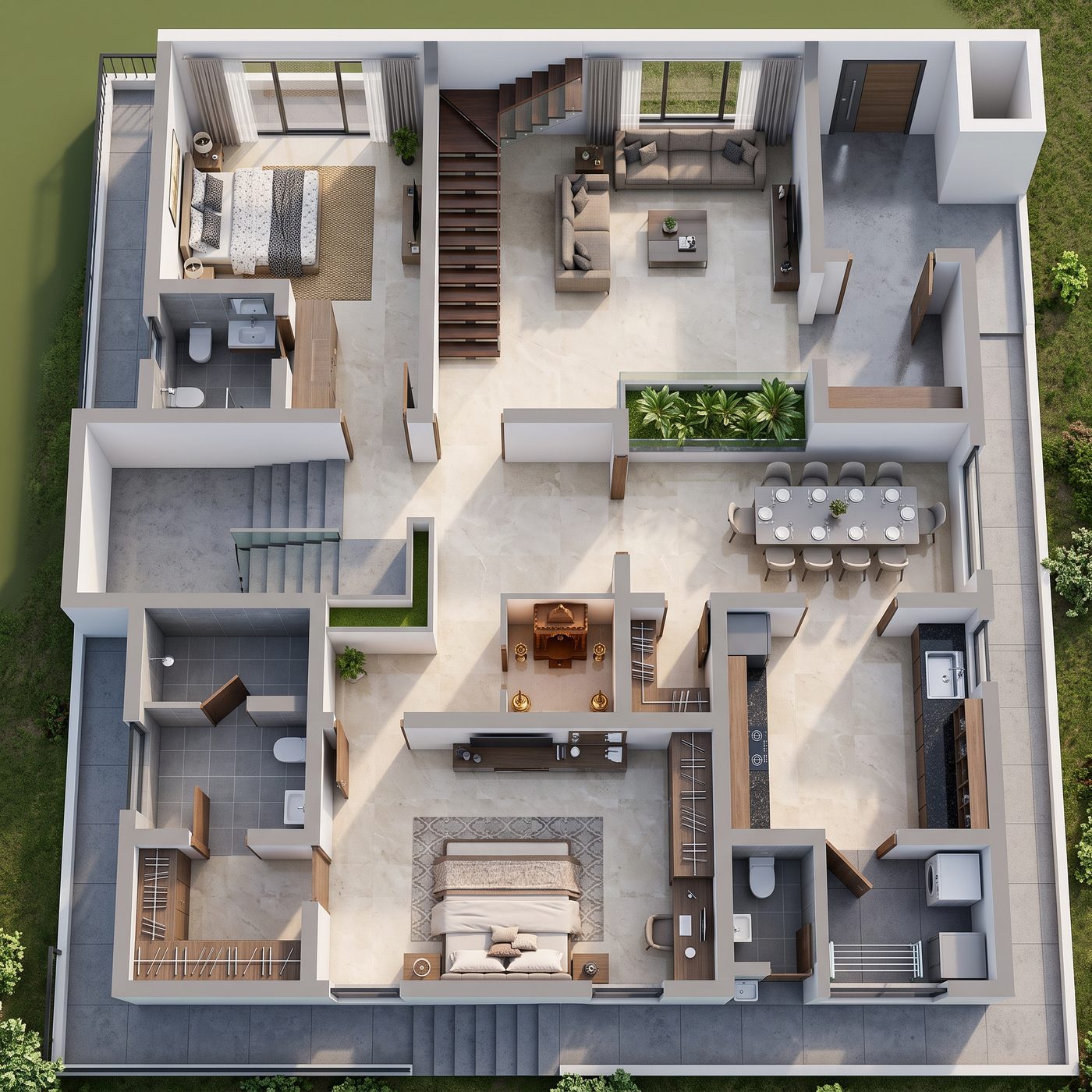 Ground dollhouse view